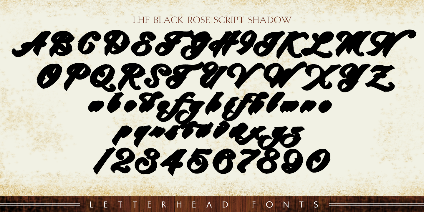Ejemplo de fuente LHF Black Rose Script Script